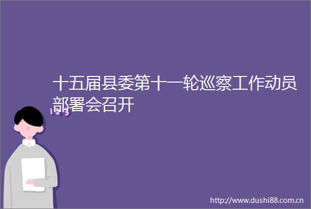 十五届县委第十一轮巡察工作动员部署会召开