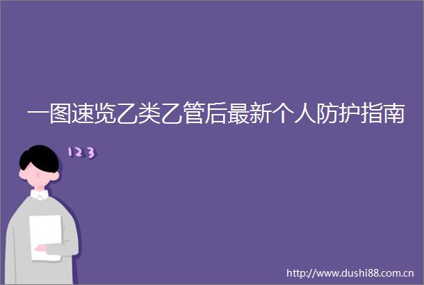 一图速览乙类乙管后最新个人防护指南
