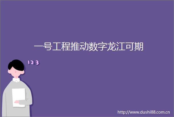 一号工程推动数字龙江可期