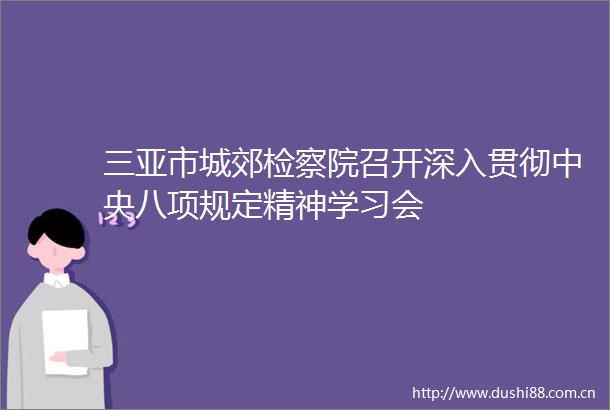 三亚市城郊检察院召开深入贯彻中央八项规定精神学习会