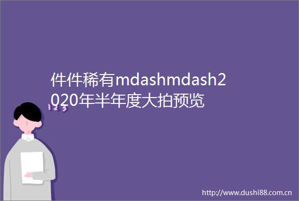 件件稀有mdashmdash2020年半年度大拍预览