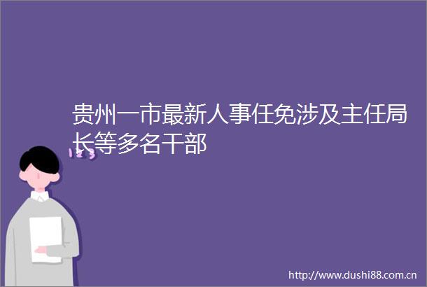 贵州一市最新人事任免涉及主任局长等多名