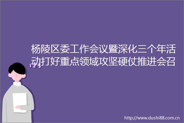 杨陵区委工作会议暨深化三个年活动打好重点领域攻坚硬仗推进会召开