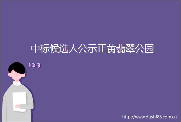 中标候选人公示正黄翡翠公园