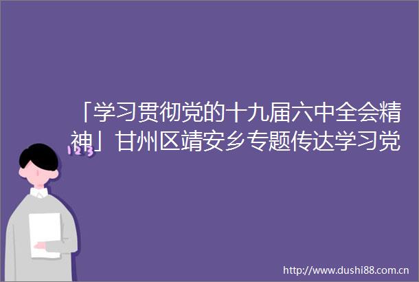 「学习贯彻党的十九届六中全会精神」甘州区靖安乡专题传达学习党的十九届六中全会精神