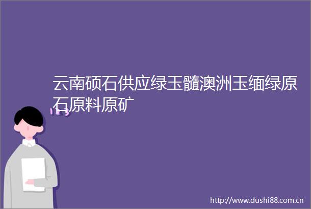 云南硕石供应绿玉髓澳洲玉缅绿原石原料原矿