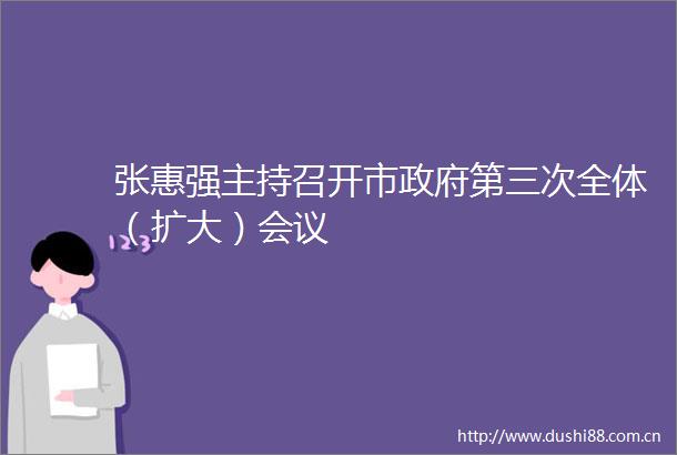 张惠强主持召开市第三次全体（扩大）会议