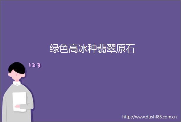 绿色高冰种翡翠原石