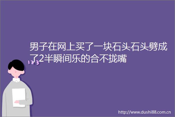 男子在网上买了一块石头石头劈成了2半瞬间乐的合不拢嘴