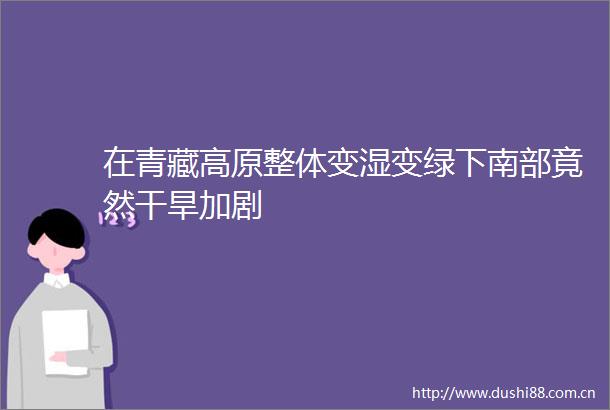 在青藏高原整体变湿变绿下南部竟然干旱加剧