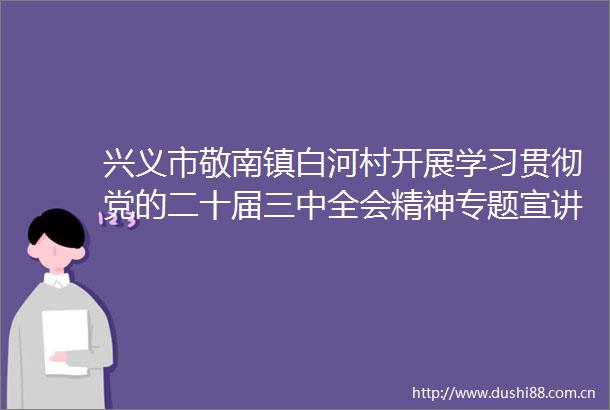 兴义市敬南镇白河村开展学习贯彻党的二十届三中全会精神专题宣讲