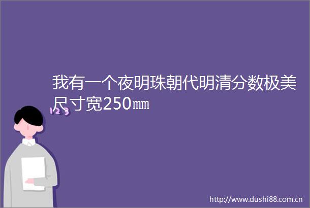 我有一个夜明珠朝代明清分数极美尺寸宽250㎜