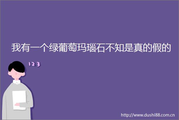 我有一个绿葡萄玛瑙石不知是真的假的