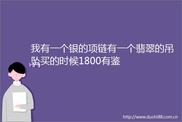 我有一个银的项链有一个翡翠的吊坠买的时候1800有鉴