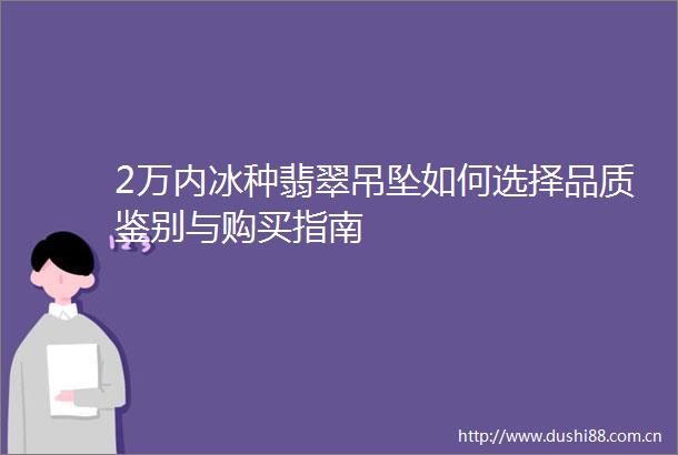 2万内冰种翡翠吊坠如何选择品质鉴别与购买指南