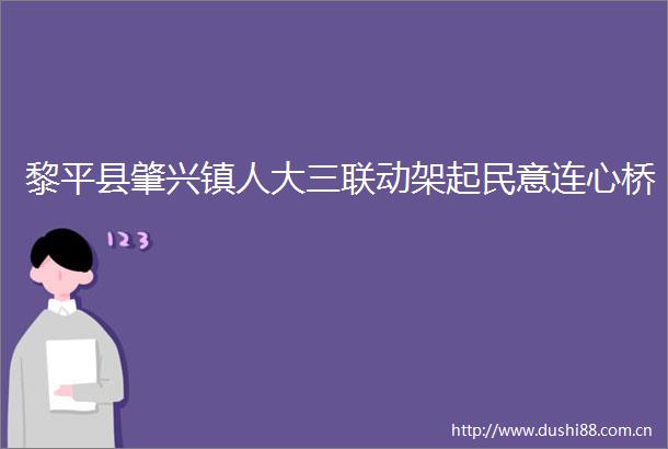 黎平县肇兴镇人大三联动架起民意连心桥