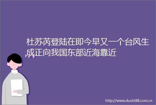杜苏芮登陆在即今早又一个台风生成正向我国东部近海靠近