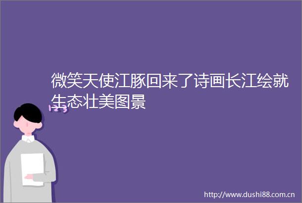 微笑天使江豚回来了诗画长江绘就生态壮美图景