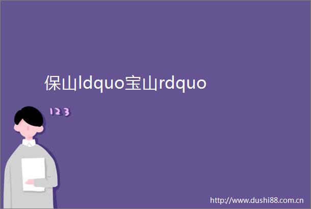 保山ldquo宝山rdquo
