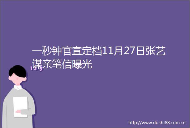 一秒钟官宣定档11月27日张艺谋亲笔信