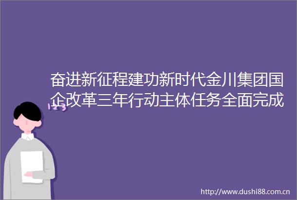 奋进新征程建功新时代金川集团国企改革三年行动主体任务全面完成