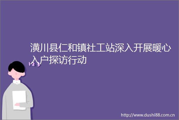 潢川县仁和镇社工站深入开展暖心入户探访行动