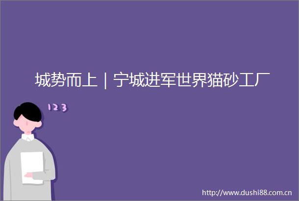 城势而上｜宁城进军世界猫砂工厂