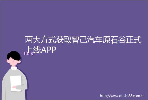 两大方式获取智己汽车原石谷正式上线APP