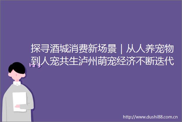 探寻酒城消费新场景｜从人养宠物到人宠共生泸州萌宠经济不断迭代升级