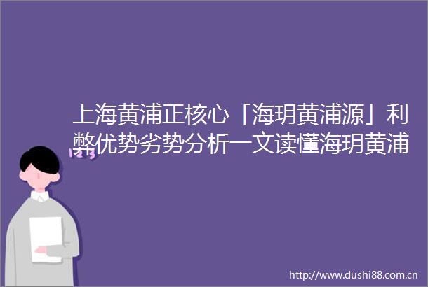 上海黄浦正核心「海玥黄浦源」利弊优势劣势分析一文读懂海玥黄浦源附详细资料高层amp风貌别墅热销样板房可正式预约