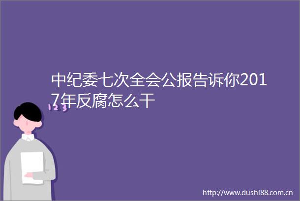 中纪委七次全会公报告诉你2017年怎么干