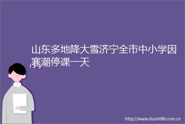 山东多地降大雪济宁全市中小学因寒潮停课一天