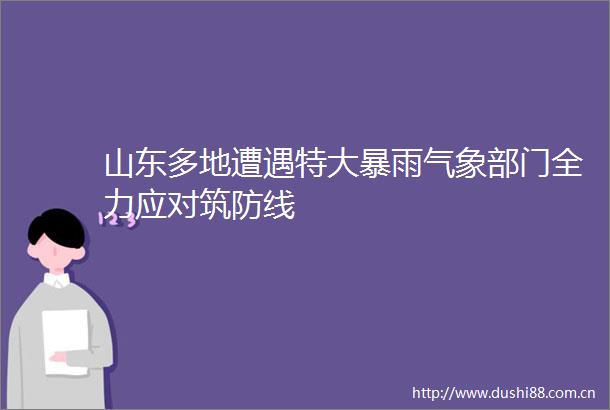 山东多地遭遇特大暴雨气象部门全力应对筑防线