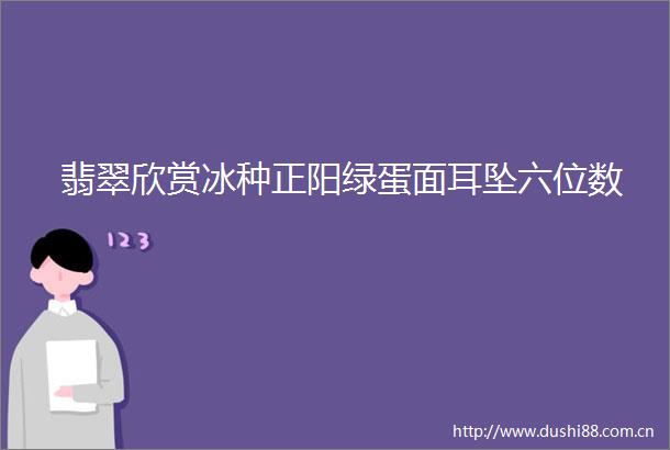 翡翠欣赏冰种正阳绿蛋面耳坠六位数