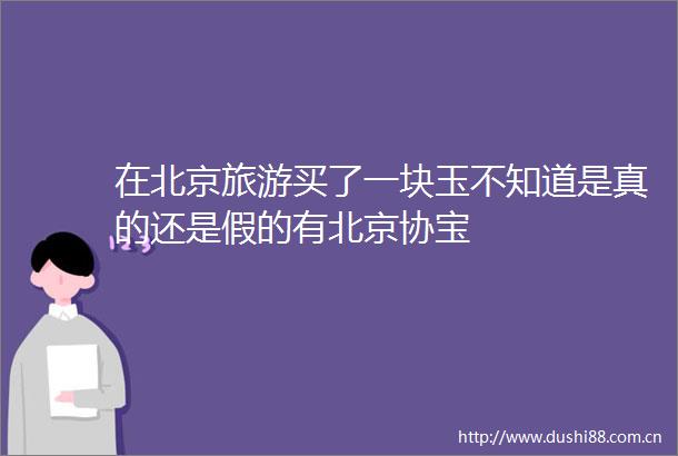 在北京旅游买了一块玉不知道是真的还是假的有北京协宝