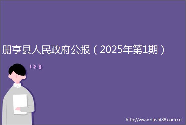 册亨县公报（2025年第1期）