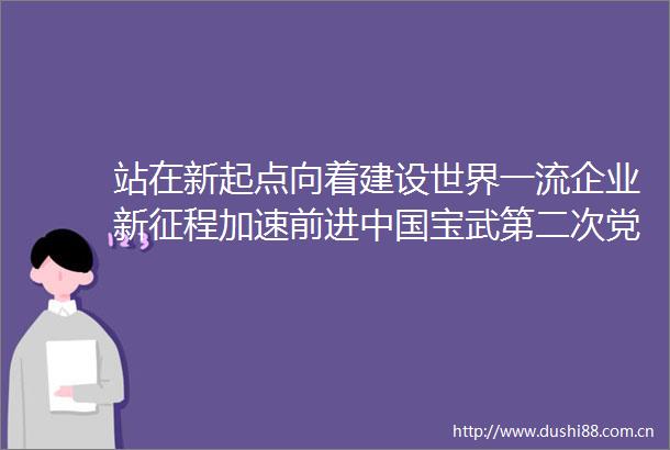 站在新起点向着建设世界一流企业新征程加速前进宝武第二次党员代表大会侧记
