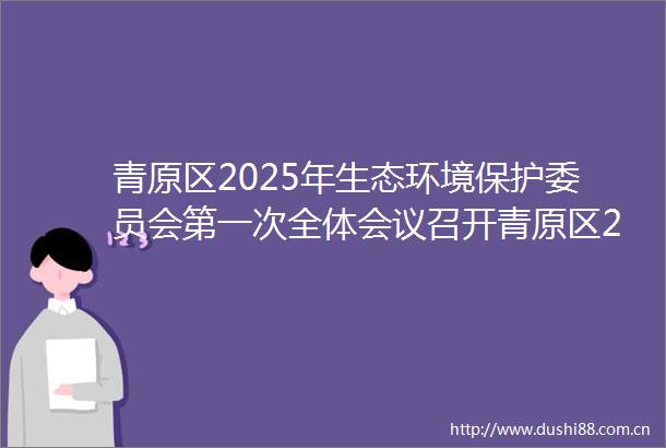 青原区2025年生态环境保护委员会第一次全体会议召开青原区2025年生态环境保护委员会第一次全体会议召开