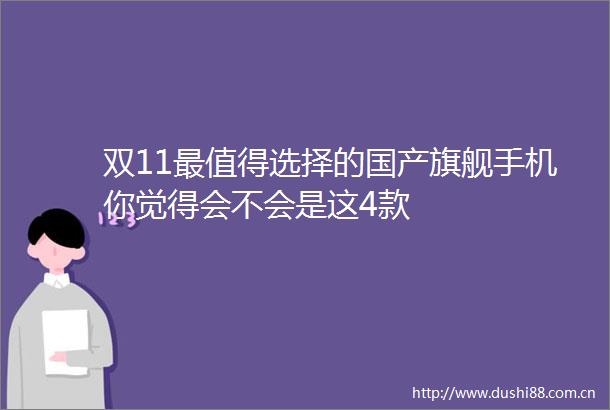 双11最值得选择的国产旗舰手机你觉得会不会是这4款