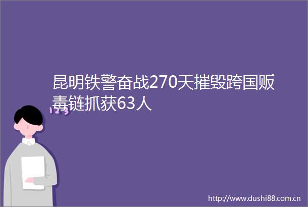 昆明铁警奋战270天摧毁跨国贩毒链抓获63人