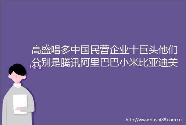 高盛唱多民营企业十巨头他们分别是腾讯阿里巴巴小米比亚迪美团网易美的恒瑞医药携程和安踏