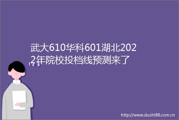 武大610华科601湖北2022年院校投档线预测来了