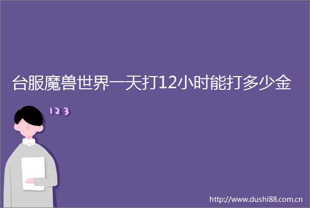 台服魔兽世界一天打12小时能打多少金