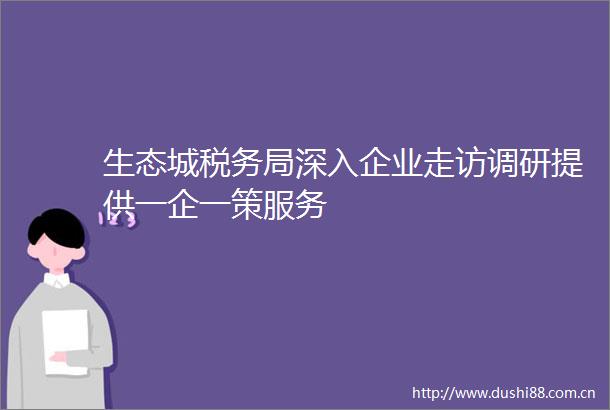 生态城税务局深入企业走访调研提供一企一策服务