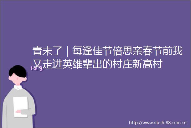 青未了｜每逢佳节倍思亲春节前我又走进英雄辈出的村庄新高村