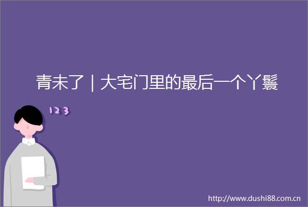 青未了｜大宅门里的最后一个丫鬟