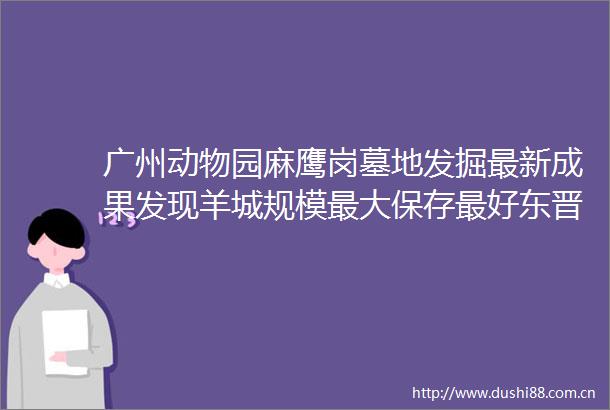 广州动物园麻鹰岗墓地发掘最新成果发现羊城规模最大保存最好东晋墓葬