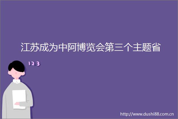 江苏成为中阿博览会第三个主题省
