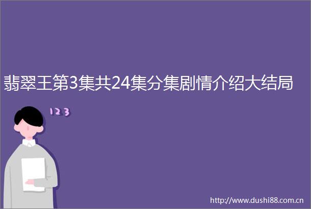 翡翠王第3集共24集分集剧情介绍大结局