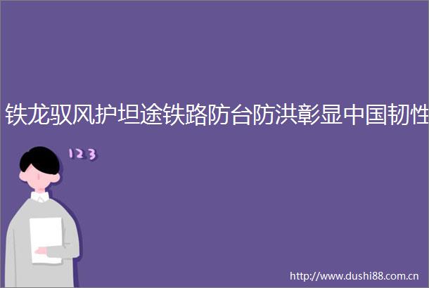铁龙驭风护坦途铁路防台防洪彰显韧性